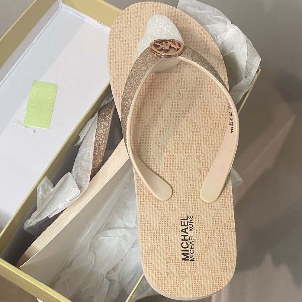 Michael Kors Women's Glittery Beige Sandals